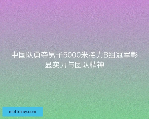 中国队勇夺男子5000米接力B组冠军彰显实力与团队精神